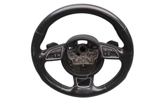12-18 Audi A6 Quattro 3 Spoke Steering Wheel W/ Control Switches Black Oem