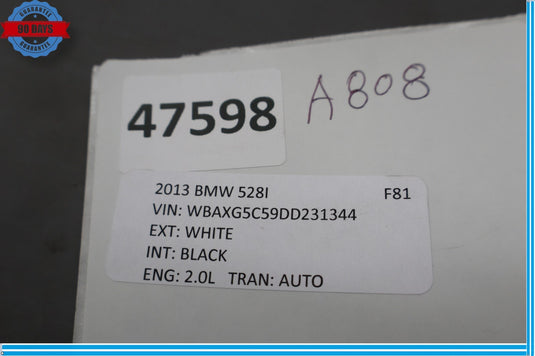 11-16 BMW 528i 535i F10 Front Left Driver Side B Pillar Cover Trim 9116349 Oem