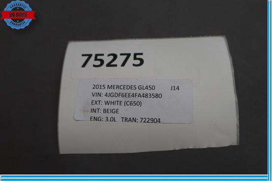 07-19 Mercedes X166 GL450 GLS350 Rear Right Quarter Side Window Glass Oem