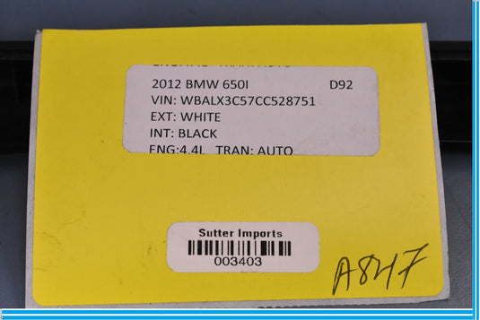 12-18 BMW 650i 640i F12 Gran Couple Front Dash Molding Trim Oem