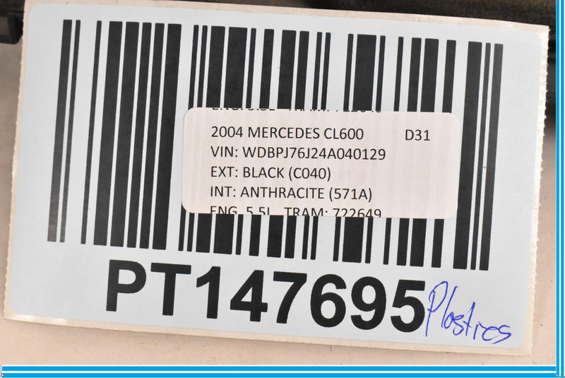 Load image into Gallery viewer, 00-06 Mercedes CL500 CL600 W215 Front Right Under Dash Cover Panel Black Oem
