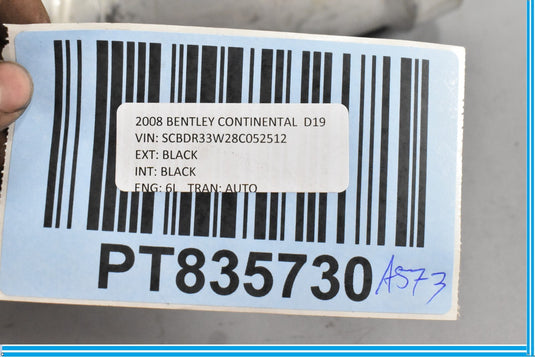 05-08 Bentley Continental Left Driver Turbo Intake Air Pipe 3W0129654G Oem