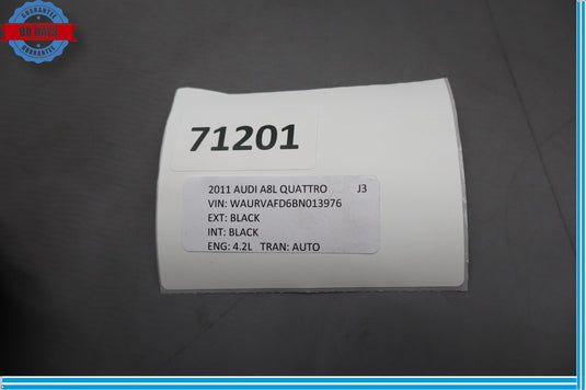 11-18 Audi A8 A8L Quattro Rear Left Driver Side Door Window Auto Glass Oem