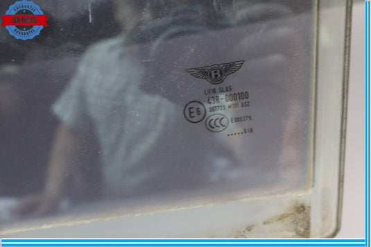 06-12 Bentley Continental Flying Spur Rear Left Side Door Window Glass Oem