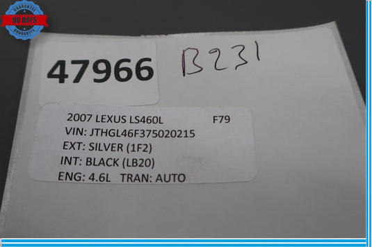 07-09 Lexus LS460 Rear Right Side Seat Climate Computer Control Module Oem