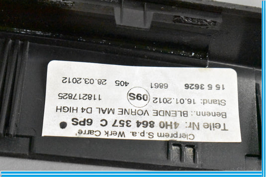 11-18 Audi A6 A7 A8 Q5 Q7 Quattro Armrest Console Trim Bezel 4H0864357C Oem