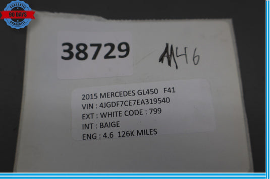 12-16 Mercedes X166 GL450 ML63 Left Side Rear View Door Mirror W/ Blind Spot Oem
