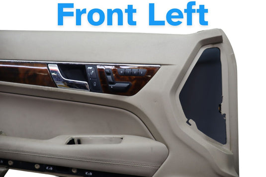 10-13 Mercedes E350 E550 Convertible Front Left Side Interior Door Panel Oem