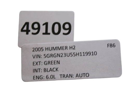 03-09 Hummer H2 Rear Right Passenger Door Shell Panel Assembly 10396626 Oem