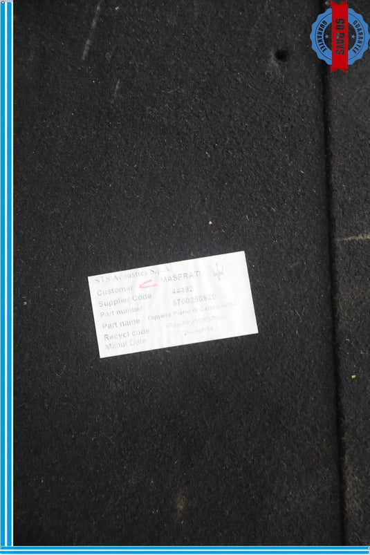 14-22 Maserati Ghibli M157 Rear Trunk Floor Carpet Cargo Cover Panel Oem