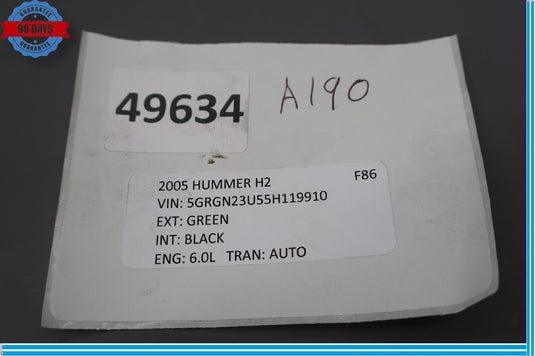 03-05 HUMMER H2 Front Right Passenger Side Exterior Door Handle 15104793 Oem