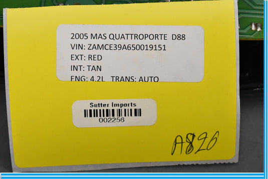 05-08 Maserati Quattroporte M139 Rear Dome Light Map Reading Light Lamp Oem
