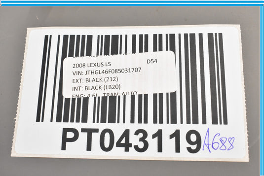 07-17 Lexus LS460 LS600HL Electronic Parking Brake Control Switch Oem