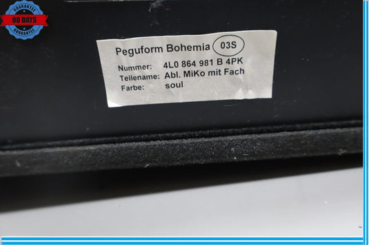 07-15 Audi Q7 4L Front Center Console Storage Compartment Tray 4L0864981B Oem
