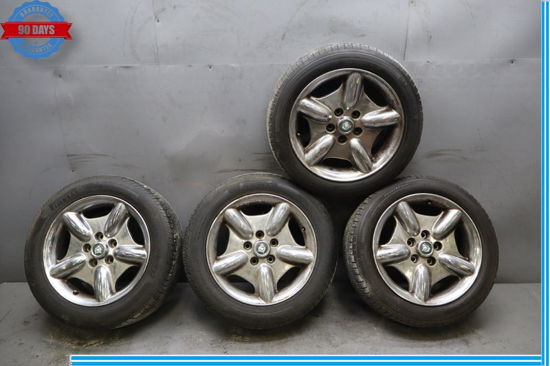 Load image into Gallery viewer, 97-02 Jaguar XK8 X100 8Jx17 R17 5 Spoke Alloy Wheel Rim MJA6116BB Set of  4 Oem
