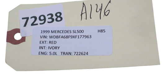 90-02 Mercedes R129 SL500 SL320 Convertible Rear Left Lock Latch Cylinder Oem