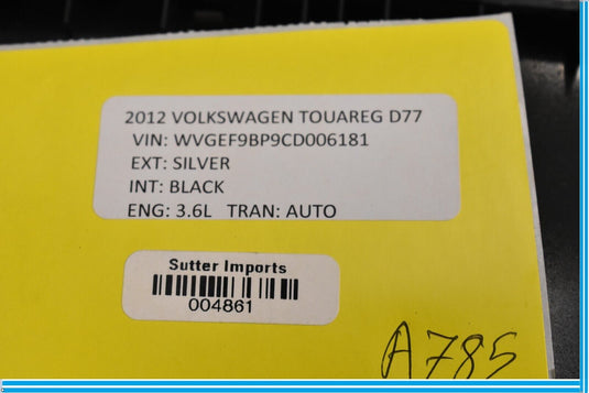 11-18 Volkswagen VW Touareg Rear Center Console Lower Storage Bin Tray Oem