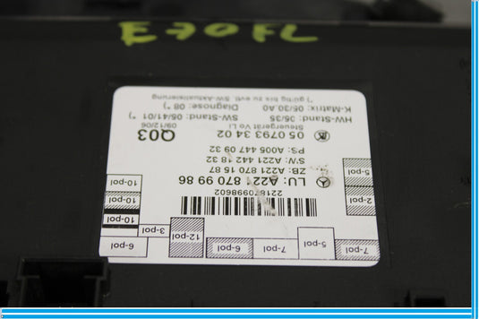 07-13 Mercede W221 S550 S400 S350 Front Left Door Control Module 2219007301 Oem