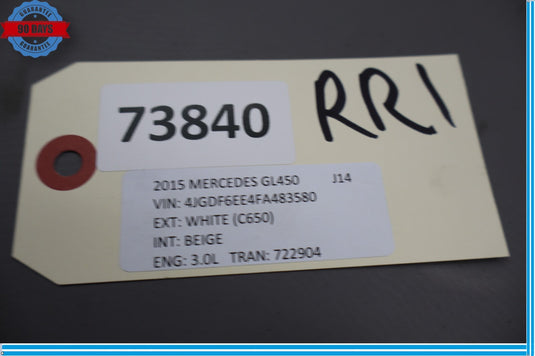 13-19 Mercedes GL450 Left Side Baggage Luggage Roof Rack Rail Crossbar Oem