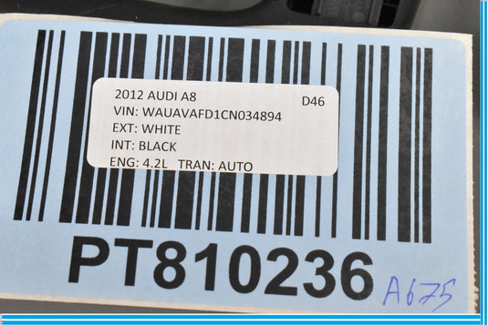 11-17 Audi A8 L Quattro Headliner Grab Grip Handle Bar Set of 4 Oem