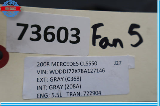 03-11 Mercedes CLS550 E350 Engine Motor Cooling Radiator Fan Shroud Oem