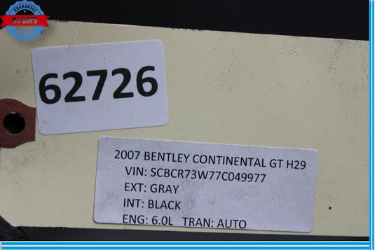03-18 Bentley Continental GT GTC 6.0L Rear Differential Diff Axle Carrier Oem