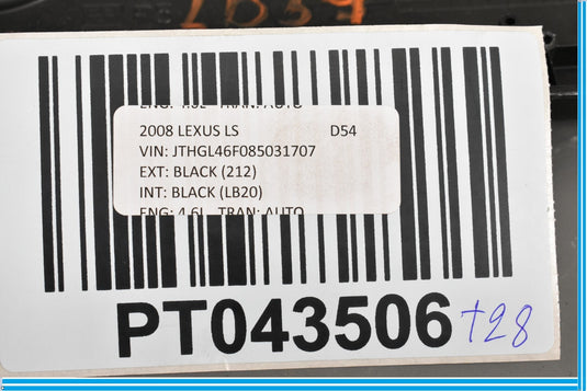 07-12 Lexus LS460 Front Left Driver Side Seat Trim Cover Panel 7181250120 Oem