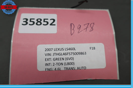 07-09 Lexus LS460 LS460L Rear Left Driver Side Bumper Tow Hook Cover Oem