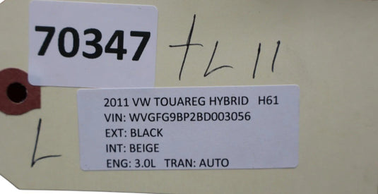 11-14 Volkswagen Touareg Rear Left Driver Side Inner Tail Light Lamp Assy Oem
