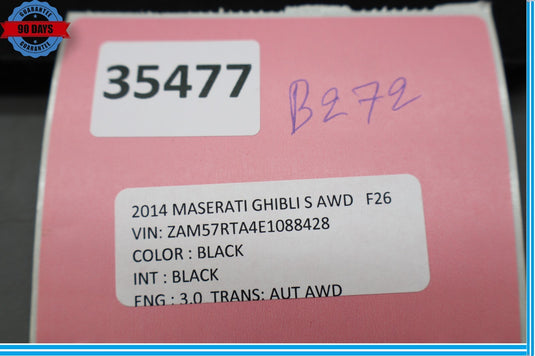 14-19 Maserati Ghibli Rear Trunk Inner Trim Carpet Cover Panel Black Oem