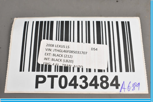 07-09 Lexus LS460  Radiator Core Support Left Driver Side Seal 53292-50050 Oem