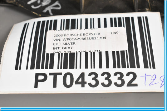 97-04 Porsche Boxster Right Passenger Bumper Impact Reinforcement Bracket Oem