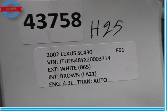 02-03 Lexus SC430 Front Left Driver Side Seat Position Control Module Unit Oem