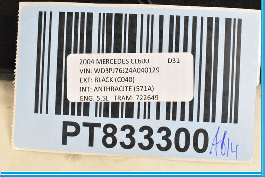 00-06 Mercedes CL500 CL600 W215 Trunk Amp Amplifier Module Cover Oem