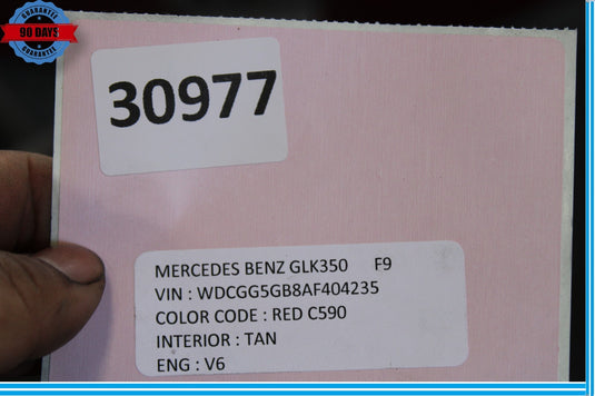 10-12 Mercedes X204 GLK350 Rear Bumper Cover Trim Panel Assembly Red Oem