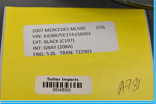 06-12 Mercedes ML350 ML500 GL450 Rear Right Passenger Door Speaker Oem