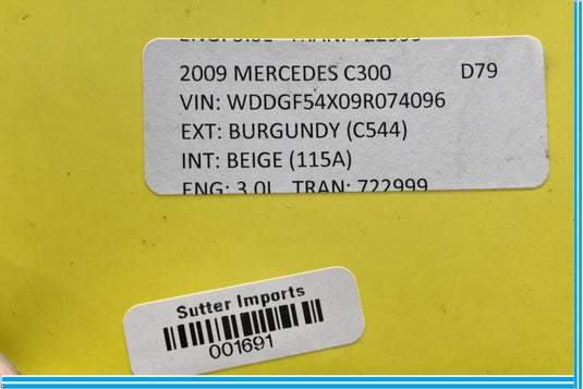 10-16 Mercedes E350 E550 Rear Subframe Sub Frame Cross Member Crossmember Oem