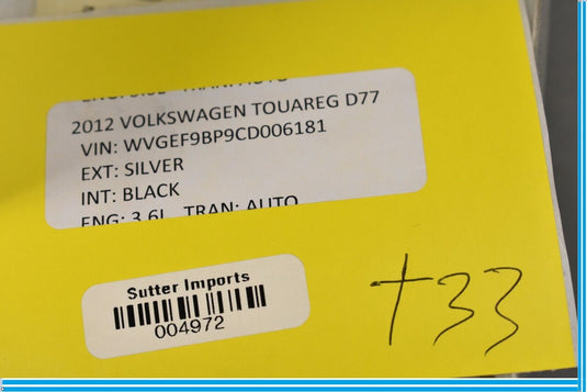 11-18 Volkswagen VW Touareg Rear Left Driver Side C Pillar Trim 7P6867241 Oem