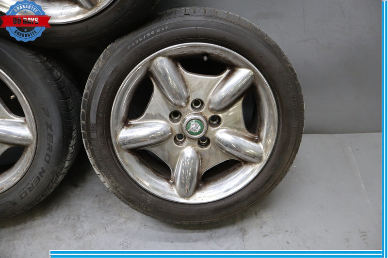 Load image into Gallery viewer, 97-02 Jaguar XK8 X100 8Jx17 R17 5 Spoke Alloy Wheel Rim MJA6116BB Set of  4 Oem
