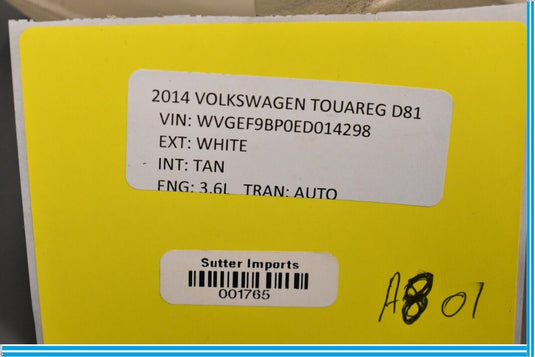 11-17 Volkswagen VW Touareg Front Left Driver Side Seat Inner Cover Trim Oem