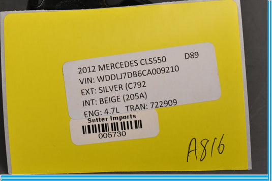 12-18 Mercedes CLS550 CLS63 W218 Rear Right Side Seat Belt Buckle Oem