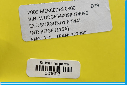 08-11 Mercedes W204 C300 C350 Rear Lower Bumper Cover Assembly Red Oem