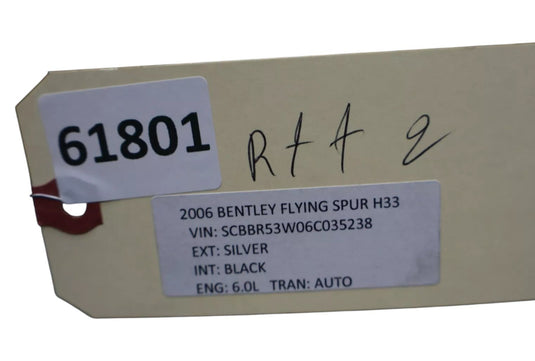 06-12 Bentley Continental Rear Trunk Latch Lock Sill Scuff Plate Trim Cover Oem