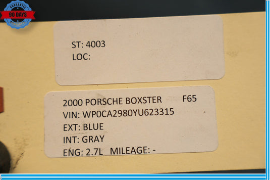 2000-2002 Porsche Boxster 986 2.7L M96.22 98610092202