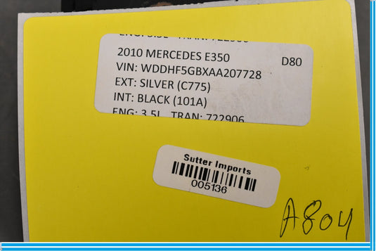 10-13 Mercedes E350 E550 Front Right Passenger Seat Level Adjustment Switch Oem