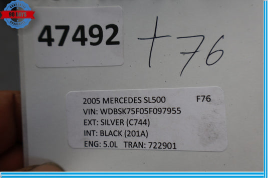 03-08 Mercedes R230 SL500 SL55 Upper Radiator Support Top Cover 2305050288 Oem