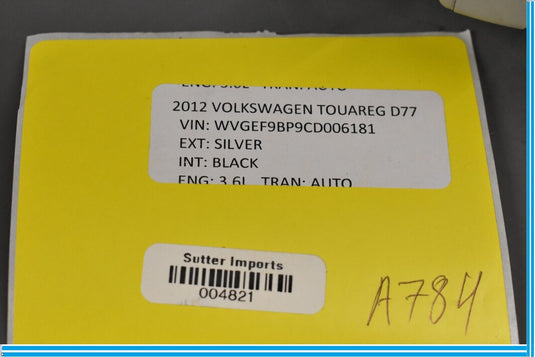 11-17 Volkswagen VW Touareg Front Left Driver Side Sunvisor Sun Shade Visor Oem