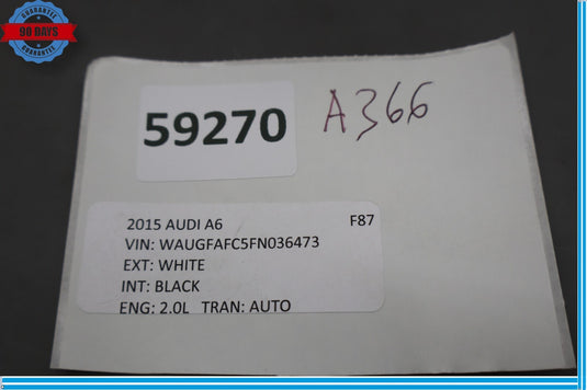 12-18 Audi A6 Front Right Passenger Side Door Trim Cover Panel Oem