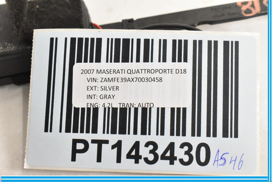 04-08 Maserati Quattroporte Front Right Seat Belt Buckle Latch Black Oem