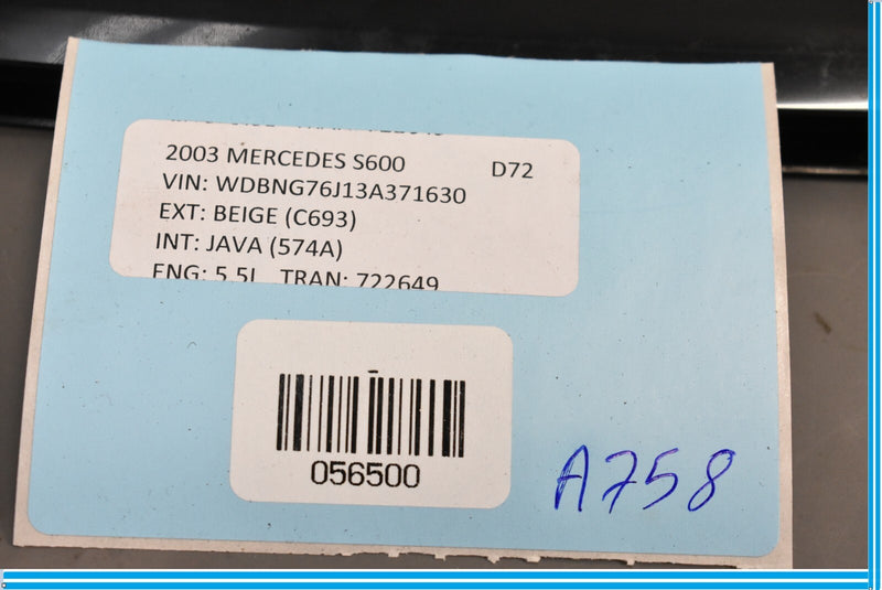 Load image into Gallery viewer, 00-06 Mercedes S500 S600 W220 Rear Left Exterior Door Window Belt Molding Oem
